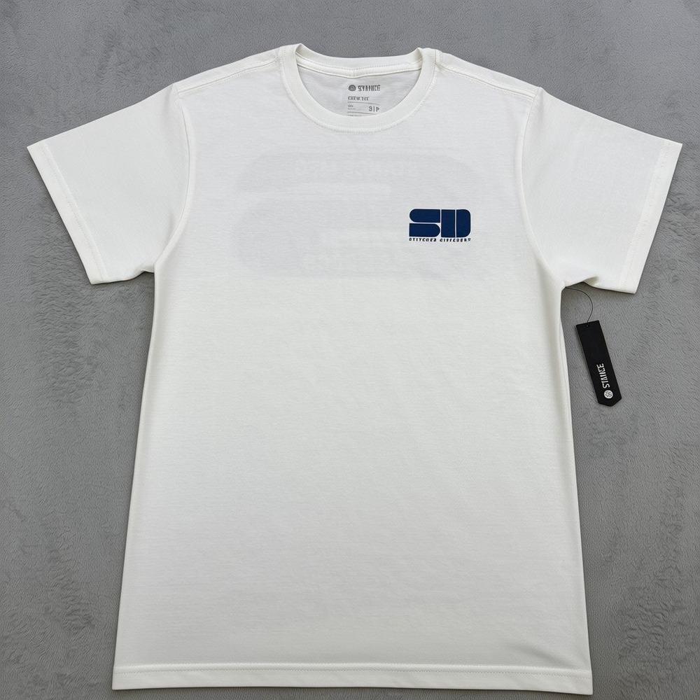 Stance Shirt Mens Small Crew‎ Tee Cotton Cool White Graphic Logo Streetwear